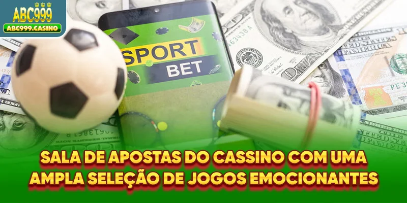 Sala de apostas do cassino com uma ampla seleção de jogos emocionantes